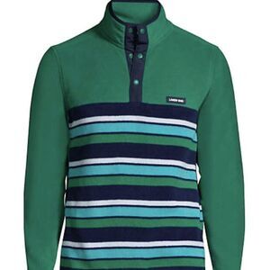 New LANDS' END Heritage‎ Fleece T-Snap Neck Pullover Thermacheck 200 Mens XXL